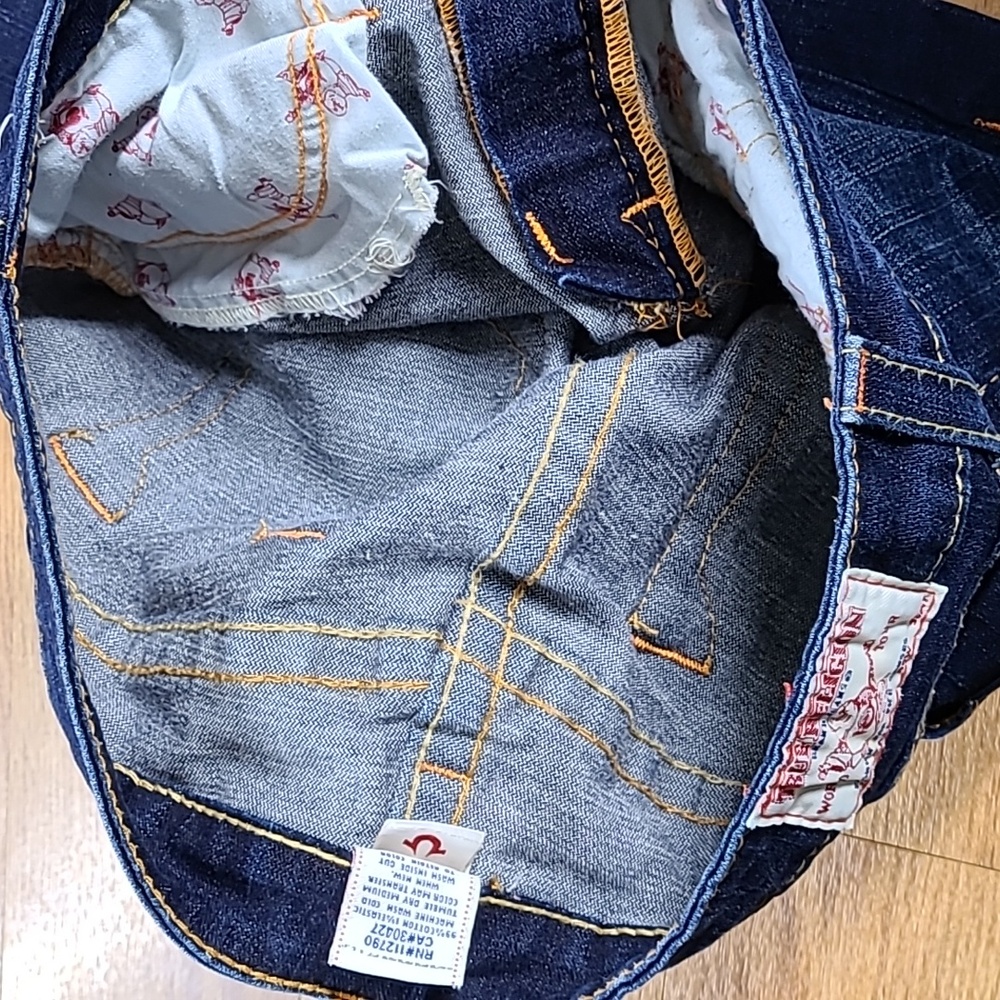 TRUE RELIGION VITAGE 32x25 WOMENS GIRLS STRIGHT DENIM DARK WASH KATE JEANS - Picture 6 of 8